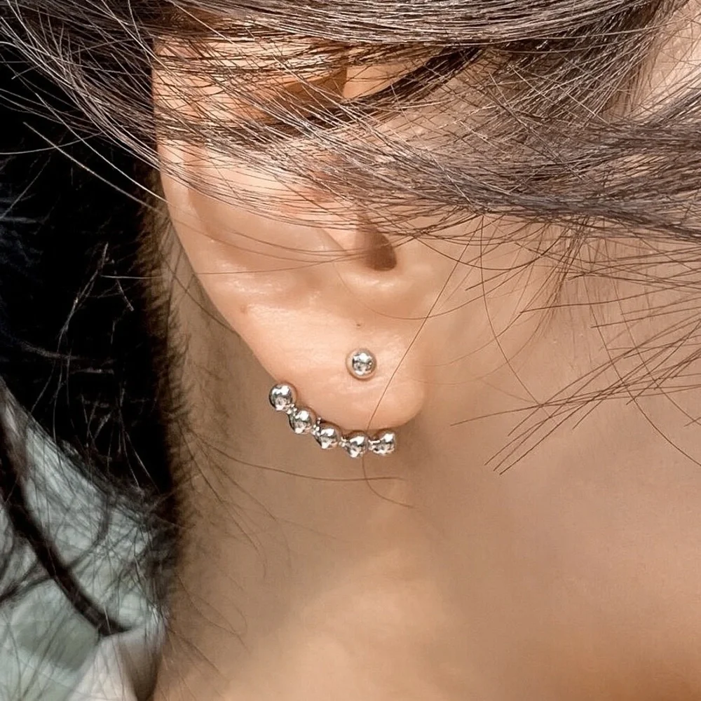Any 4/$25! Silver Studs w/Matching Jackets Earrings - Picture 2 of 8